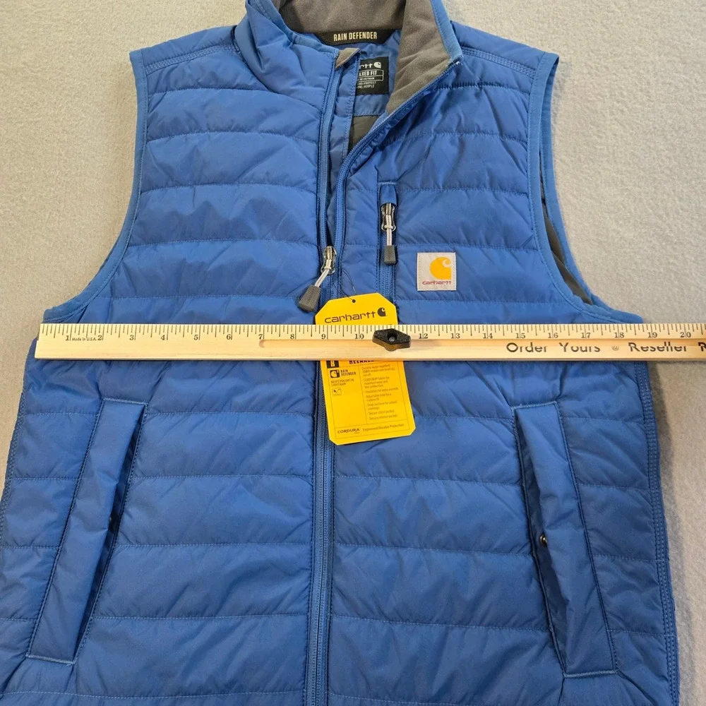 Carhartt Rain Defender Insulated Vest Mens Small Blue Relaxed Fit OV2286-M - Picture 9 of 9